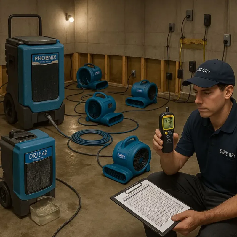 Structural Drying and Dehumidification process in White Bear Lake, MN